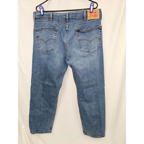Levis 505 Jeans Mens Regular Fit W38 L29 Blue Denim Classic Casual Pants - Picture 2 of 7